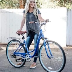 sixthreezero Women’s 3-Speed Comfort Bike with Rear Rack, 26″ Wheels/17″ Frame, Cream