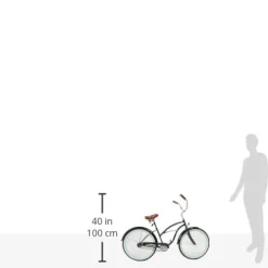 sixthreezero Women’s 1-Speed 26-Inch Beach Cruiser Bicycle Classic Dark Blue with Brown Seat/Grips