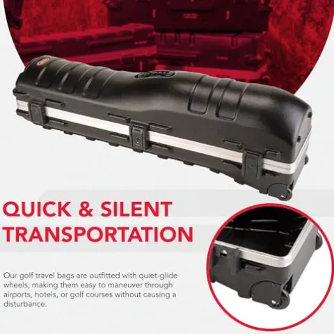 SKB Deluxe Standard ATA Hard Golf-Bag Travel Cases Pack of 2 Black