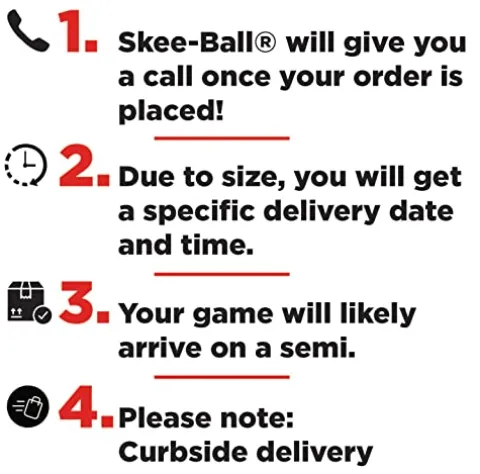 Skee-Ball Arcade Game Table Deluxe Red