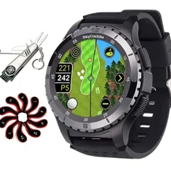 SkyCaddie LX5C Golf GPS Watch Black Bundle with Golf Tool