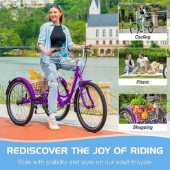 Slsy Adult Tricycles 7 Speed Grapefruit Glow