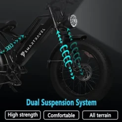 SMARTRAVEL DK400 Electric Bike for Adults 1200W Motor 48V/17.5Ah Black