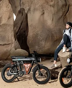 SMARTRAVEL Electric Bike with 1200W Brushless Motor, 32MPH, 20Ah Removable Battery, 20″ Fat Tire, Front/Rear Turn Signals, Travel Bag, Matte Black