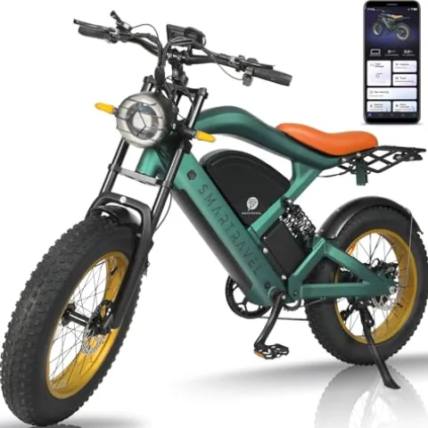 SMARTRAVEL Electric Bike 1200W Brushless Motor Ebike 48V/20Ah Battery GPS Control Green