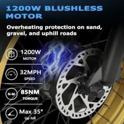 SMARTRAVEL Electric Bike 1200W Brushless Motor Ebike 48V/20Ah Battery GPS Control Green