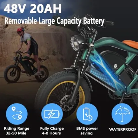 SMARTRAVEL Electric Bike 1200W Brushless Motor Ebike 48V/20Ah Battery GPS Control Green