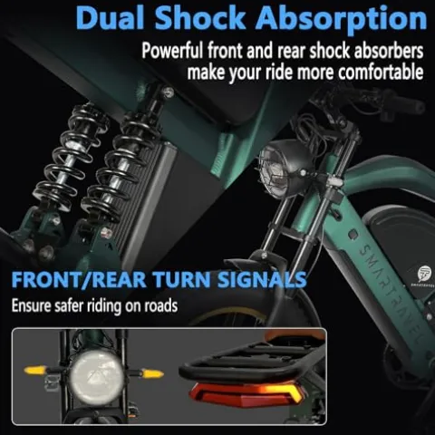 SMARTRAVEL Electric Bike 1200W Brushless Motor Ebike 48V/20Ah Battery GPS Control Green