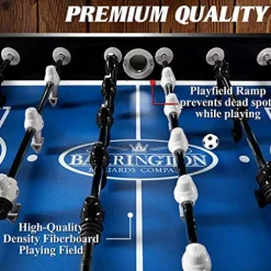 Soccer Foosball Table Arcade Game Set 54 in Black Grey