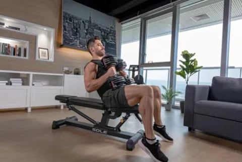 SOLE Fitness SW180 Adjustable Dumbbells Black/Red