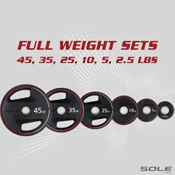 SOLE Fitness Weight Plate Set Rubber-Coated Home Gym Equipment