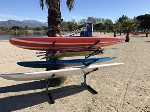SPAREHAND Freestanding Rack Storage for 4 SUPs or Surfboards Pebble Silver