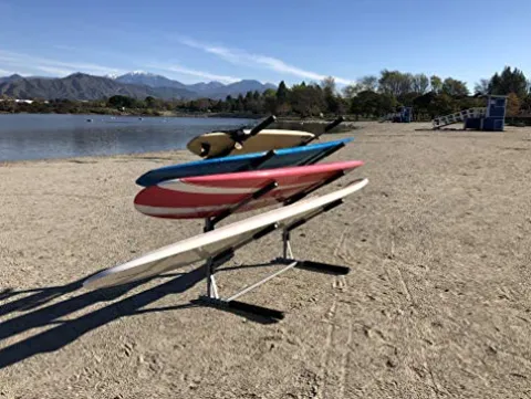 SPAREHAND Freestanding Rack Storage for 4 SUPs or Surfboards Pebble Silver