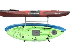 SPAREHAND Freestanding Triple Storage Rack for 3 Kayaks or SUPs Gray