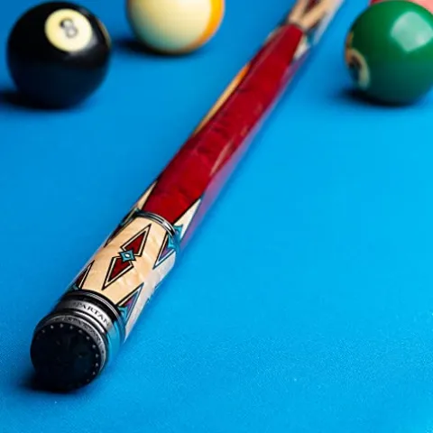 Spartan Billiards Pool Cue Stick – Crimson Stained Handle – Multi
