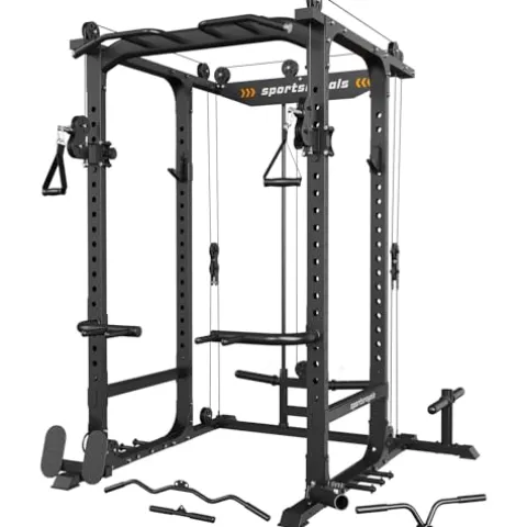 Sportsroyals Power Cage 1600lbs Multi-Function Rack Black