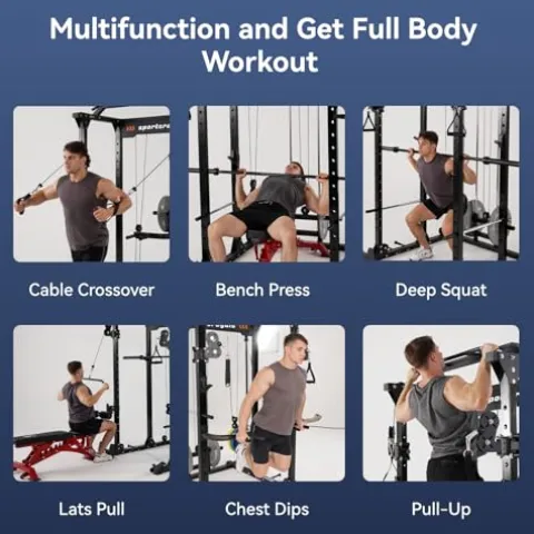 Sportsroyals Power Cage 1600lbs Multi-Function Rack Black