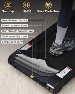 SPORTY&FIT Folding Treadmill 4.0Hp 400LBS Portable with LED Display Black