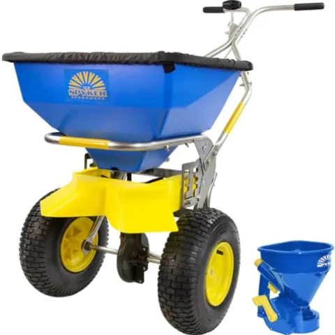 Spyker Winter Weather De-Icing Kit Ergo-Pro Spreader with Handheld Spreader Blue