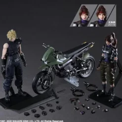 Square Enix Final Fantasy VII Remake Cloud Strife, Jessie & Motorcycle Action Figure Set Multicolor