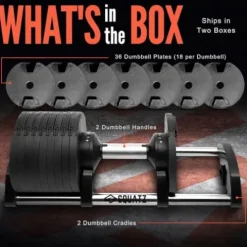 SQUATZ Adjustable Dumbbell Set Black