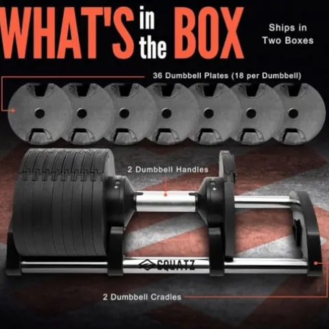 SQUATZ Adjustable Dumbbell Set Black