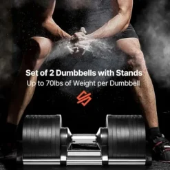 SQUATZ Adjustable Dumbbell Set Black