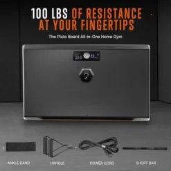 SQUATZ Pluto Home Smart Gym – 100lbs Resistance – All-in-One Digital Machine Black