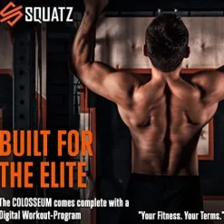 SQUATZ Pull-Up Workout Station with Bench Black