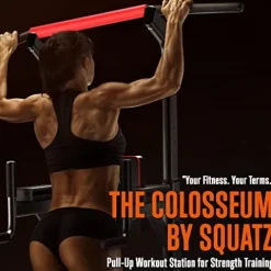 SQUATZ Pull-Up Workout Station with Bench Black