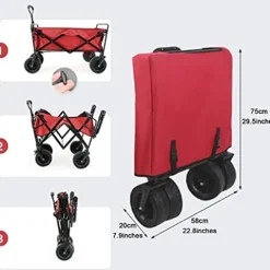 5sssallefaa Foldable Beach Cart Utility Wagon Red