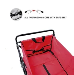 5sssallefaa Foldable Beach Cart Portable Garden Trolley 90kg Capacity Red