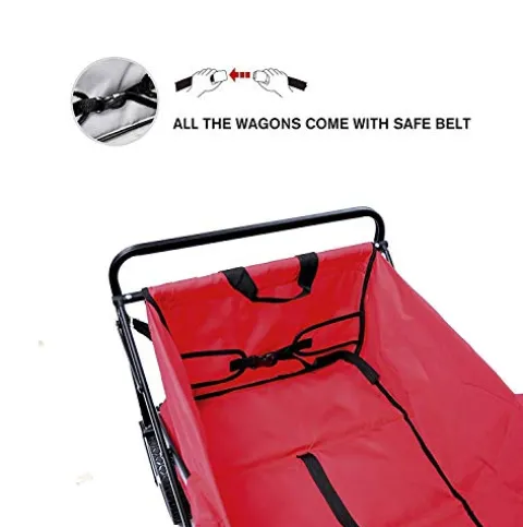 5sssallefaa Foldable Beach Cart Portable Garden Trolley 90kg Capacity Red