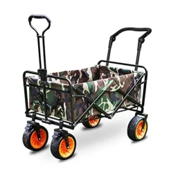 5sssallefaa Folding Trolley Cart Outdoor Four-Wheel Wagon Multicolor