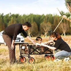 5sssallefaa Folding Trolley Cart Outdoor Four-Wheel Wagon Multicolor