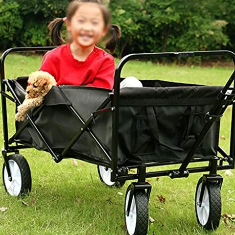 5sssallefaa Folding Utility Wagon Collapsible Cart 100kg Red