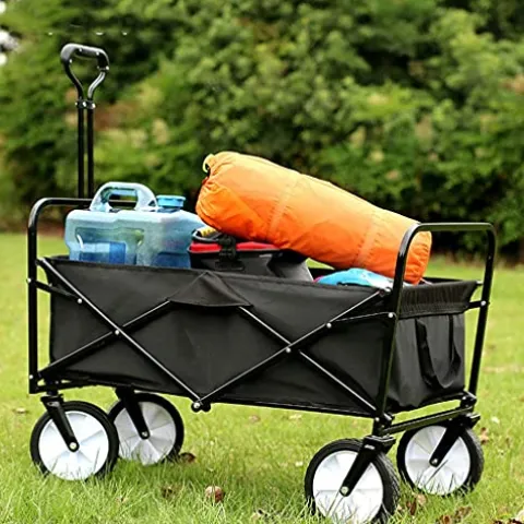 5sssallefaa Folding Utility Wagon Collapsible Cart 100kg Red