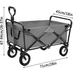 5sssallefaa Folding Utility Wagon Pull Along Cart for Outdoor Use, 60kg Load-Bearing