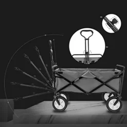 5sssallefaa Folding Wagon Portable Garden Cart 60kg Capacity Collapsible Gray