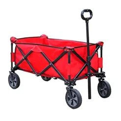 5sssallefaa Folding Wagon Garden Cart Red 105x43x85cm