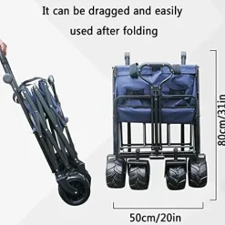 5sssallefaa Outdoor Folding Utility Wagon Heavy Duty Beach Cart 85kg/187lbs