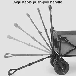 5sssallefaa Outdoor Folding Utility Wagon Cart with 4 Large Wheels Camouflage