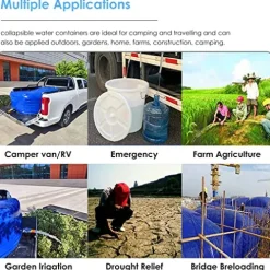 5sssallefaa Portable Soft Water Storage Bladder Cube 1800L Emergency Water Tank One Color