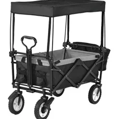 5sssallefaa Pull Along Folding Wagon Trolley Cart with Canopy