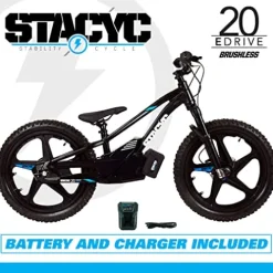 STACYC Brushless 20eDRIVE Electric Balance Bike for Kids Blue