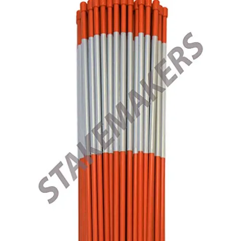 StakeMakers Solid Fiberglass Driveway Markers 1/4 Inch Orange Bundle of 1000 Pack