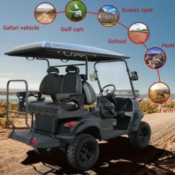 StandbyMe Electric Golf Cart 5000-Watt Motor 4-Seat 48V Battery Golf Utility Buggy Black