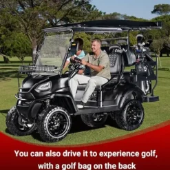 StandbyMe Electric Golf Cart 5000-Watt Motor 4-Seat 48V Battery Golf Utility Buggy Black
