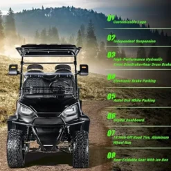 StandbyMe Golf Cart Electric 48V 5000W AC Motor 18 Inch Off Road Tires Black