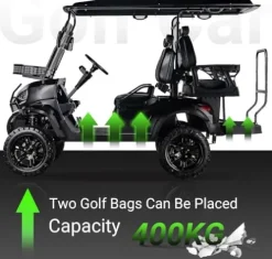 StandbyMe Golf Cart Electric 48V 5000W AC Motor 18 Inch Off Road Tires Black